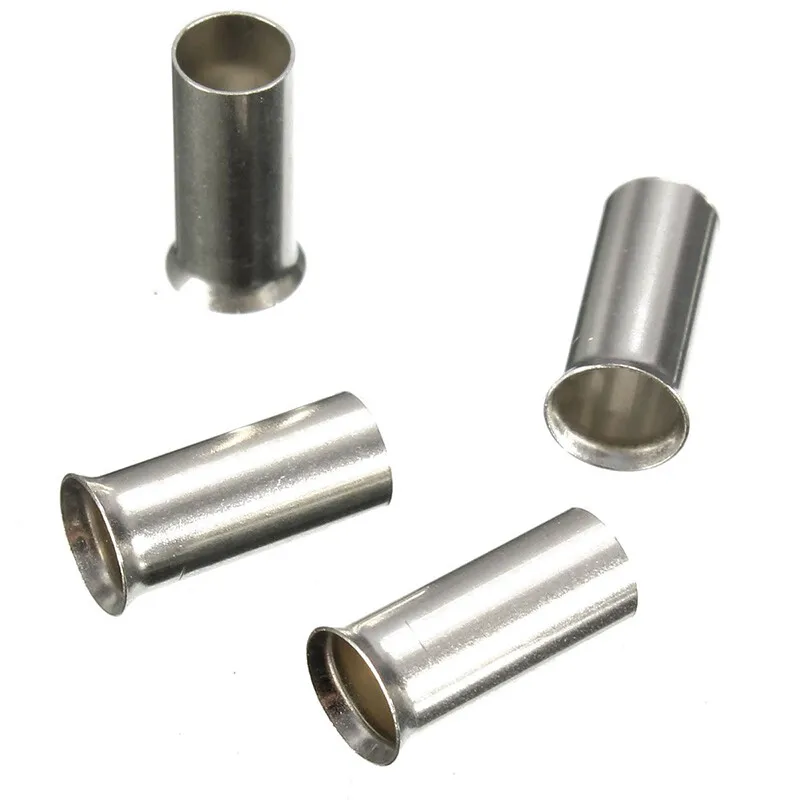 100Pcs 0.5-16.0mm2 Uninsulated Coppers Terminal Bootlace Ferrules Cord End Electrical Cable Crimp Terminals