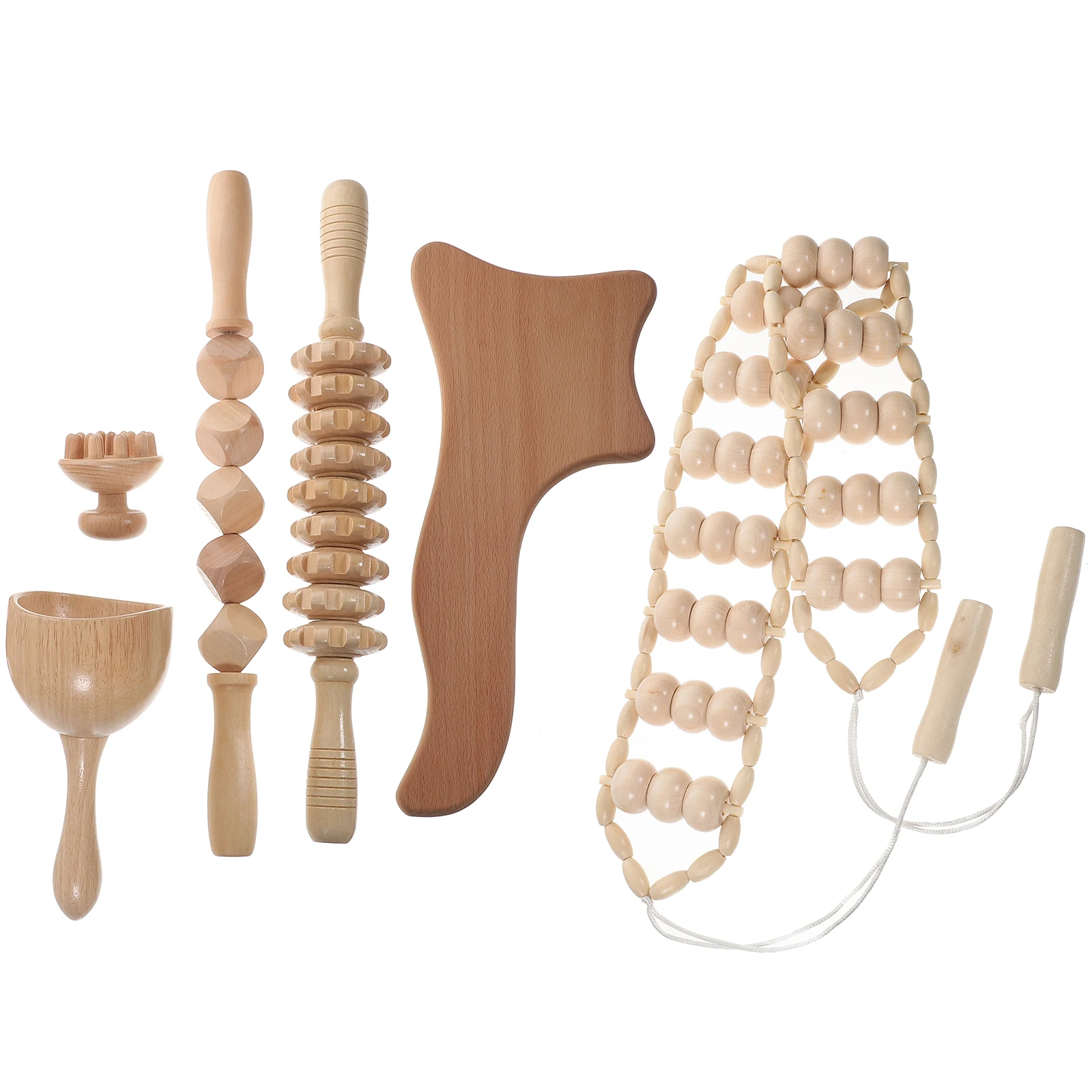

6 Pcs Massage Tools Set Wood Therapy Massager Roller Cups for Body Shaping Wooden Tools Relaxation Spa