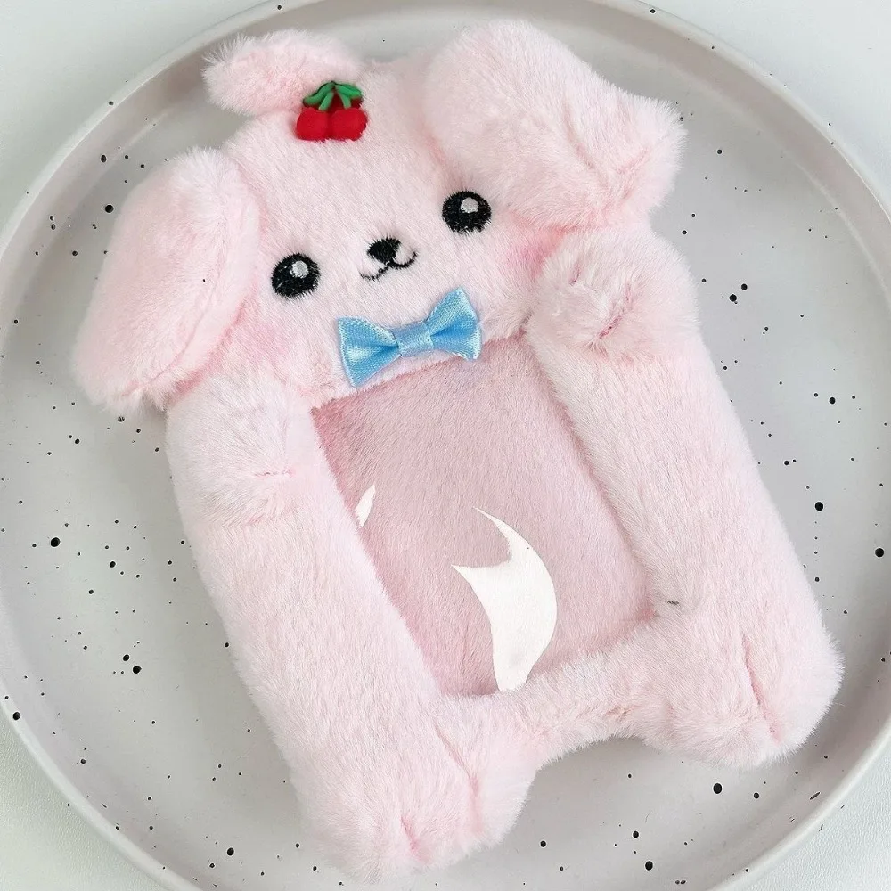 Cartoon Animals Card Protective Sleeve Hamburger Puppy Christmas Tree Bus Card Holder Plush Korean Style ID Card Cover Girls