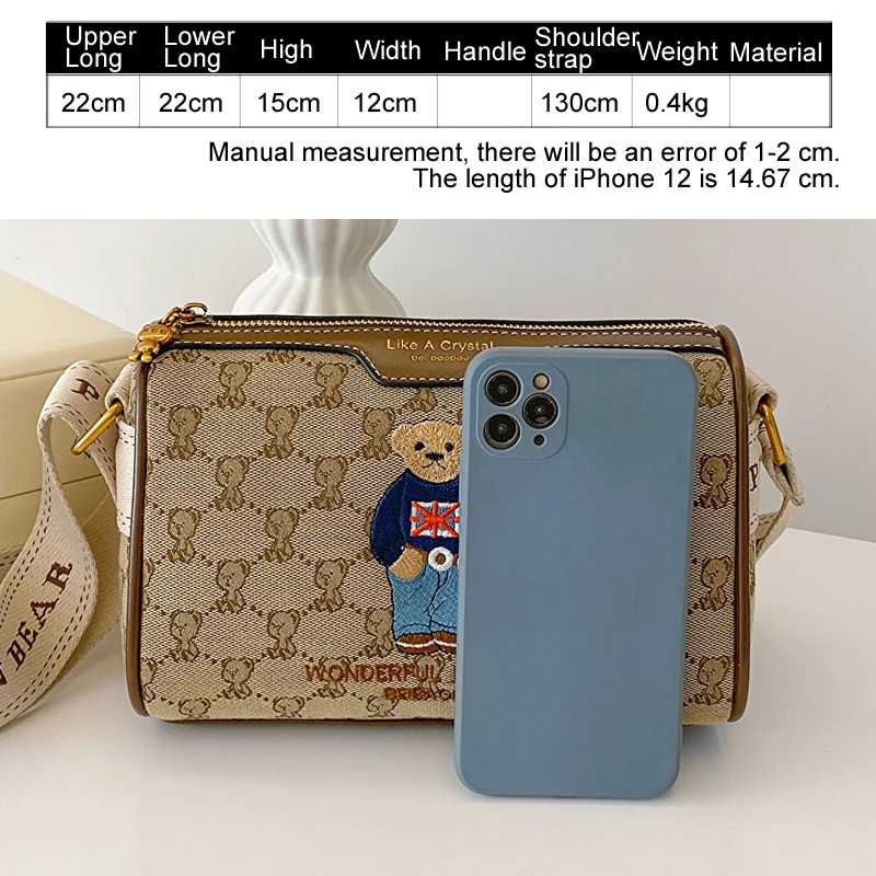 Internet celebrity trend messenger bag cool bear crossbody bag for women fashion shoulder bag Ladies pillow bag Women Purse bag