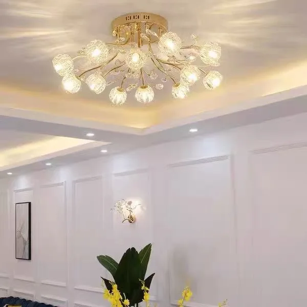

Modern Simple LED Restaurant Dining Room Chandelier New Crystal Living Room Ceiling Light