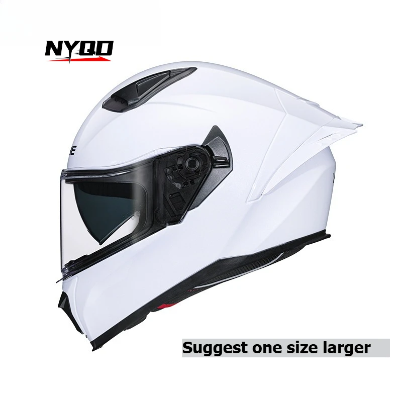 Mens Womens Dual Lens Motorcycle Full Face Helmet Big Wing Bluetooth Ready Anti-Fog Gift Moto Cross Racing Casco