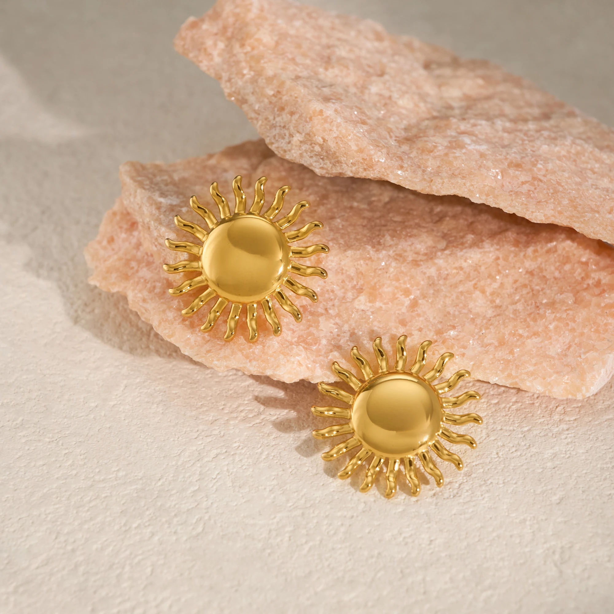 DASEIN 2025 New Vintage Gothic Sun Medieval Super Shine Earrings INS 18k Gold Plated Hypoallergenic Stainless Steel Mom Gift