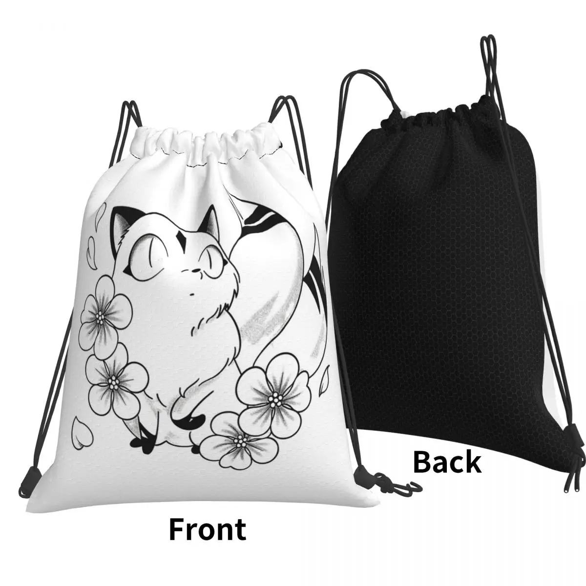 Doodle Cute Kirara 1 Backpacks Portable Drawstring Bags Shoes Bag Book Bags for Man Woman School
