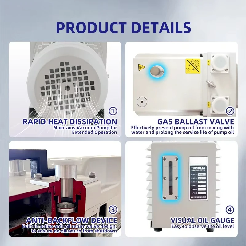 Pompa per vuoto rotativa a palette per olio industriale T60D con supporto OEM personalizzato per forno di asciugatura