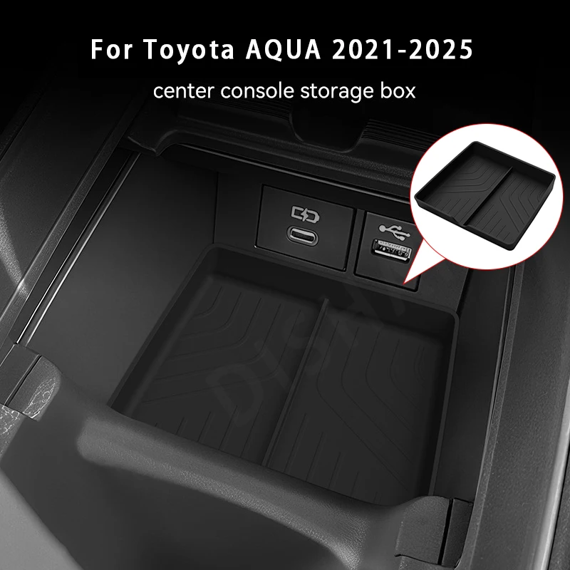 

For Toyota AQUA 2021-2025 Centre Console Armrest Storage Box Silicone Armrest Storage Box Organizer Tray Interior Accessories
