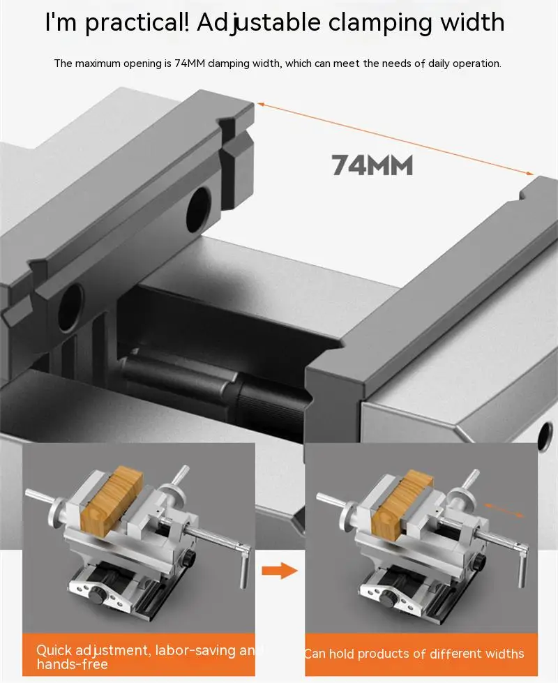 Vise Wrench With Double Fine-Tuning Precision Universal Industrial-Grade Heavy-Duty Workbench Flat-Mouth Vise Fixed Table