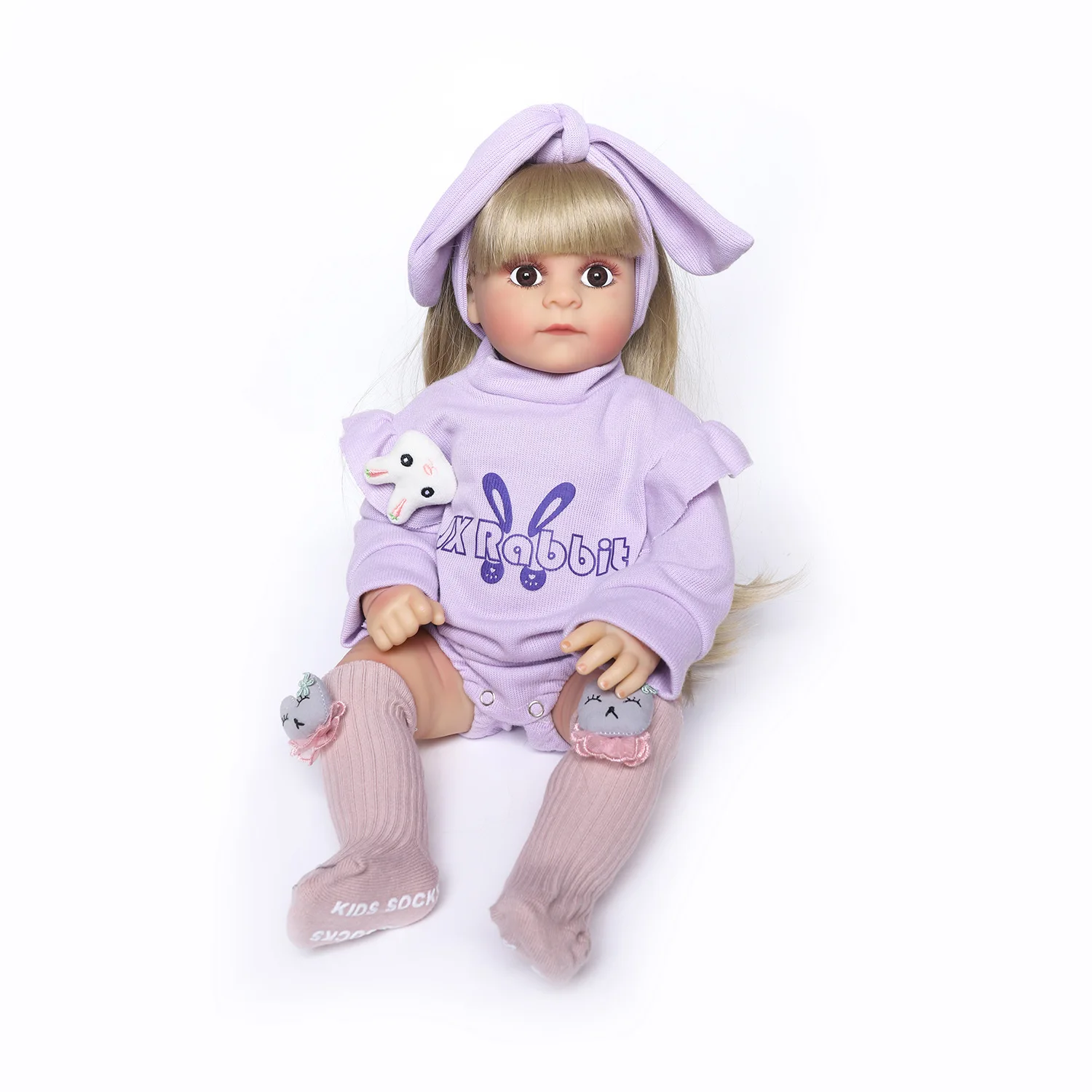 55cm Reborn Doll Simulation Baby Enamel Soft Rubber Doll Children's Toy Doll Cross border Wholesale