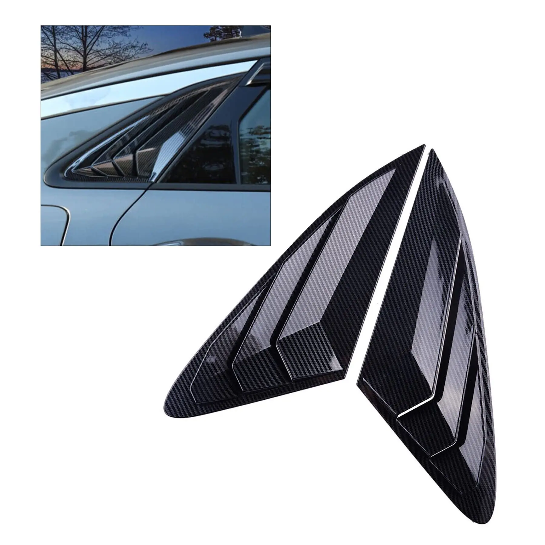 Car Rear Window Louver Trim For KIA K5 GT 2020-2025 Side Shutter Cover Sticker Air Vent Triangular Auto Body Kits Accessories