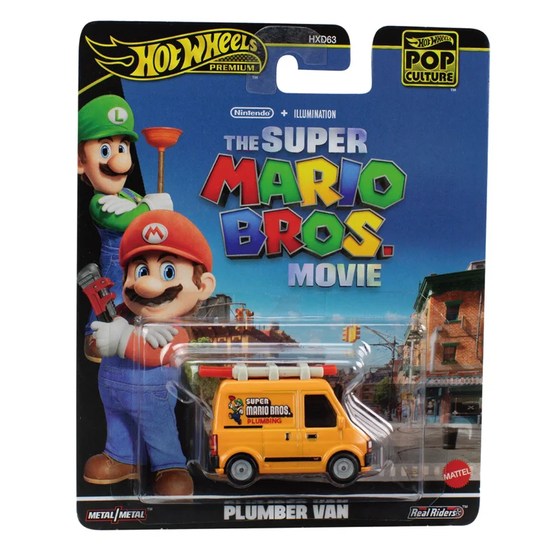 

Mattel Hot Wheels Premium Car Pop Culture Super Mario Bros Boys Toys 1/64 Diecast Plumber Van Vehicles Models Birthday Gift