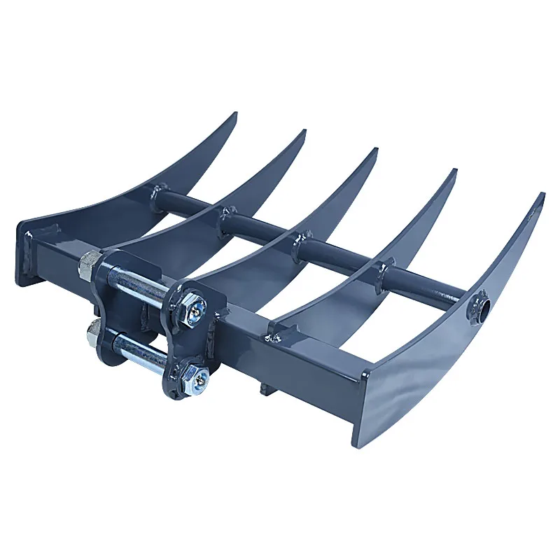 Mini Excavator Rake Attachment Suitable for Gardening and Agricultural Use, 1-Ton Mini Excavator Rake Accessory