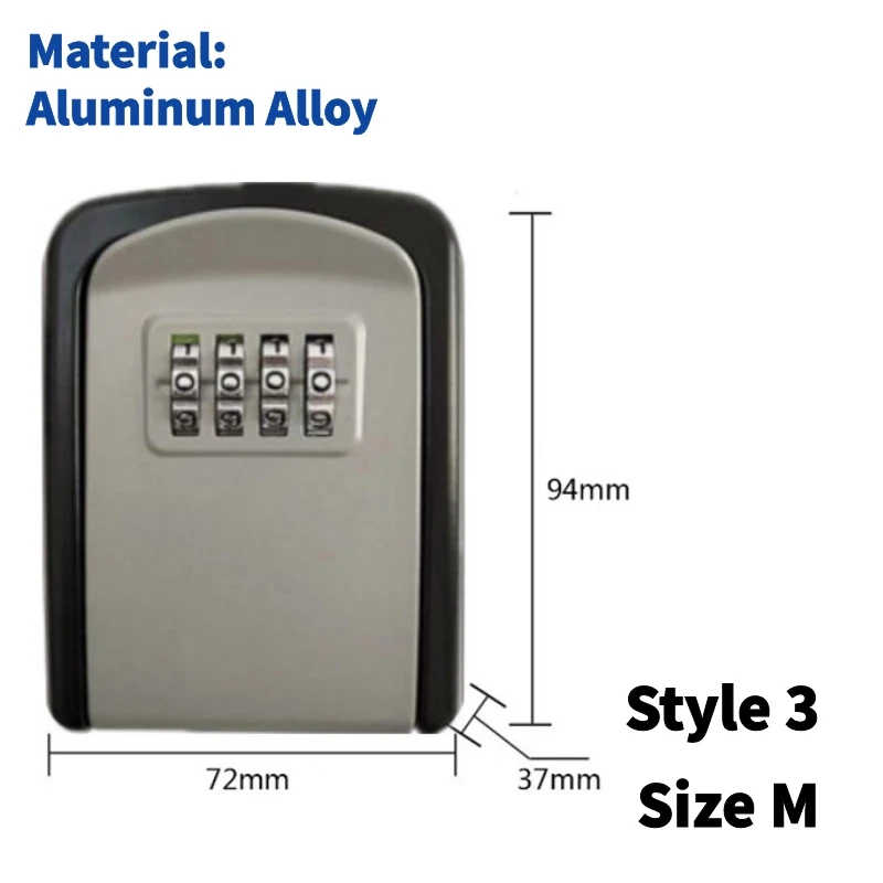 Caja de seguridad multifuncional para el hogar, almacenamiento de llaves, impermeable, montado en la pared, 4 dígitos, fácil de arreglar