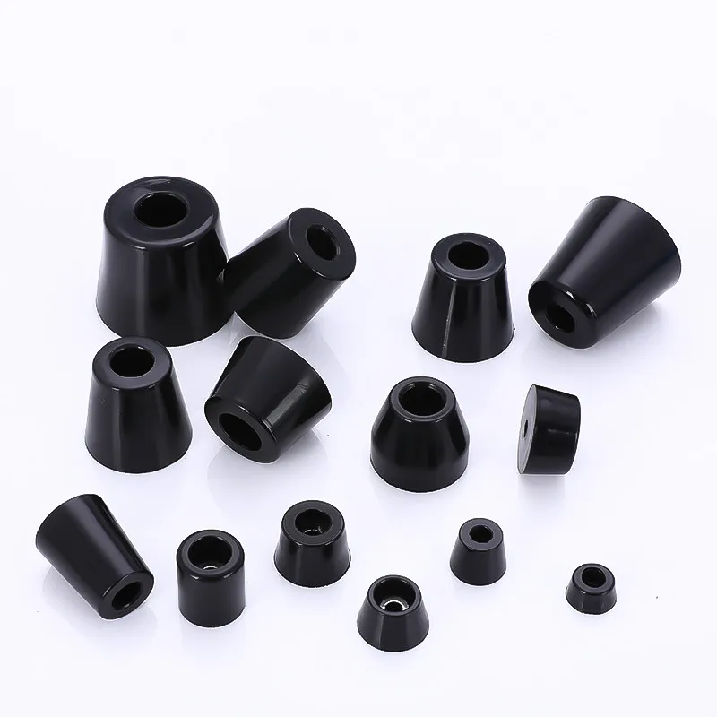 8Pcs Black Rubber Feet Chair Floor Protector Non-slip Furniture Table Leg Cover Bottom Pads Cabinet Instrument Equipment Base