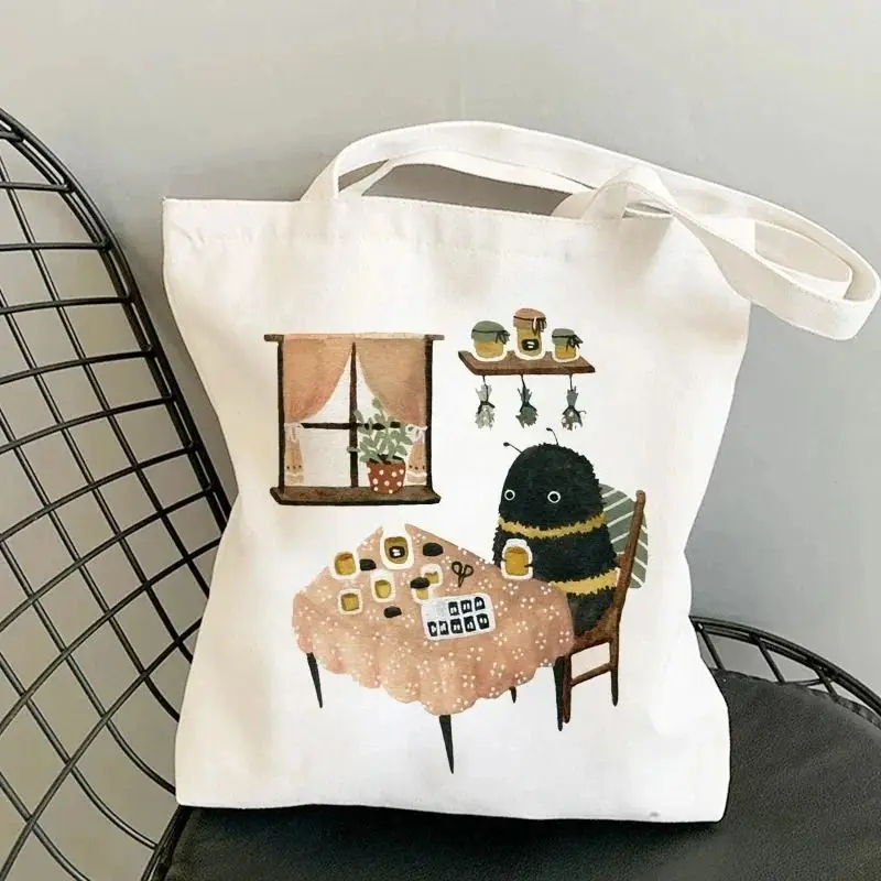 Animal Frog Shopping Bag Graphic Tote Handbag Fashion Vintage Harajuku Shopper Bag for Women Large-capacity Female Shoulder Bag