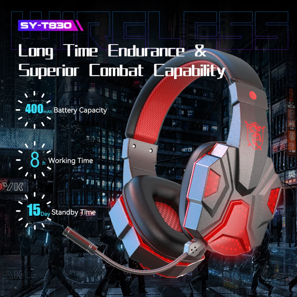 Bluetooth 5.1 HiFi Gaming Headsets Gamer Low latency Wireless Headphones Noise Reduction Helmet With Mic Game Earphone