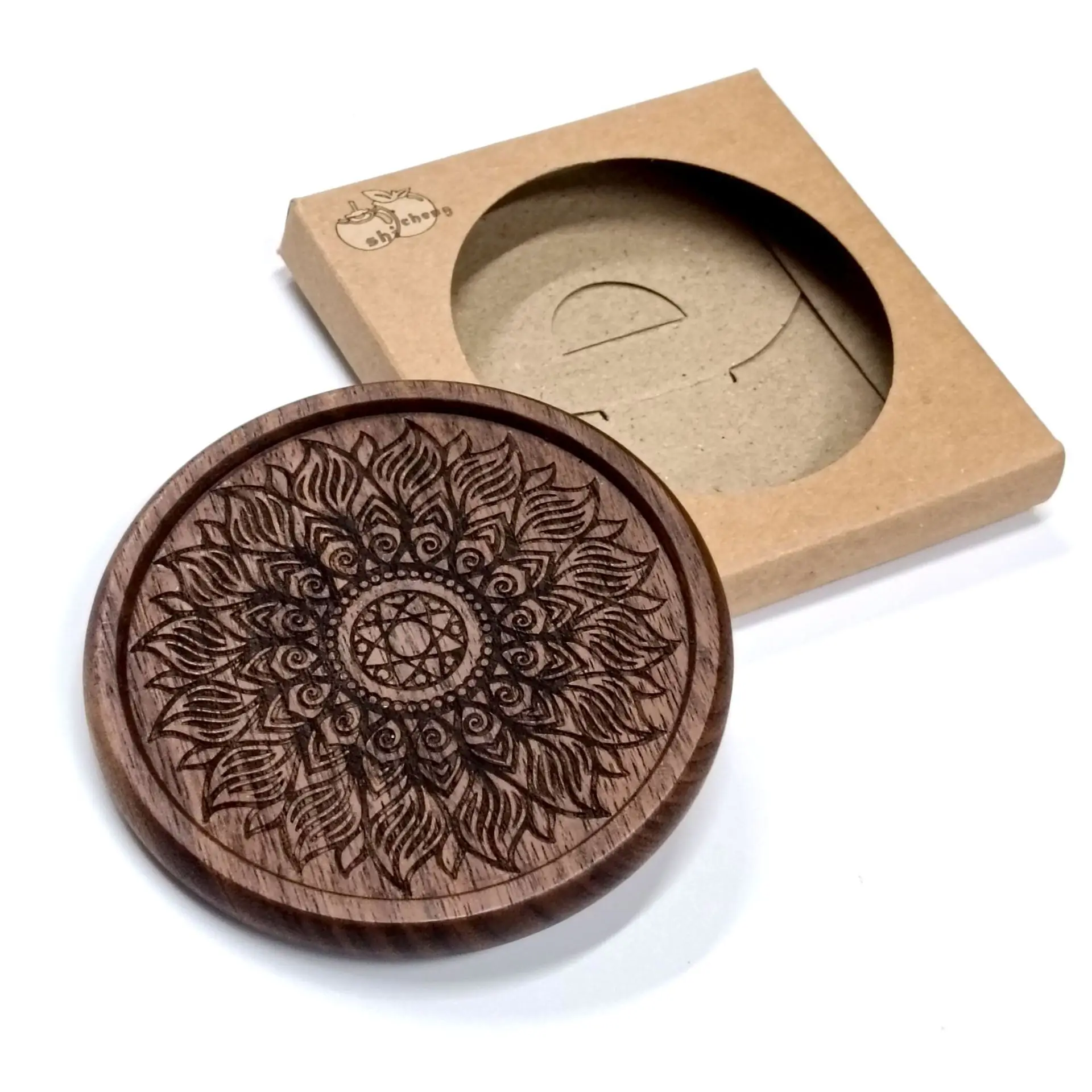 

Solid Wood North American Black Walnut Coffee Coaster, Wooden Mug Insulation Mat, Anti-scalding Dining Table Ceramic Wood