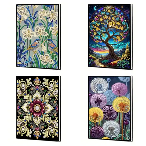 Diamond Painting DIY Handicraft Kit Flower Tree Dandelion, Datura, pattern leather lady adult diamond painting notebook
