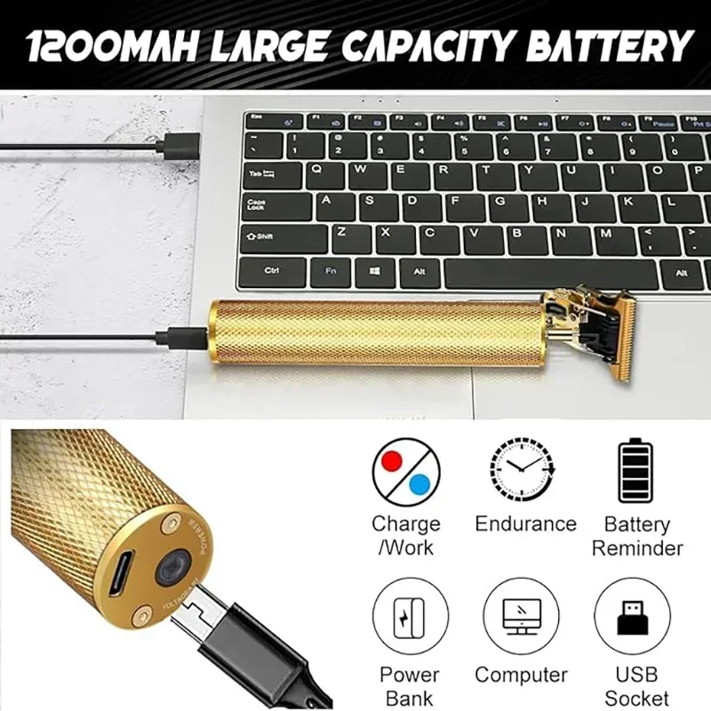 2025 Vintage T9 Hair Clipper /Accessories | USB Fast Charge LCD Shaver | 0mm Bald Cutting Machine Barber for Men Home Haircut image 4