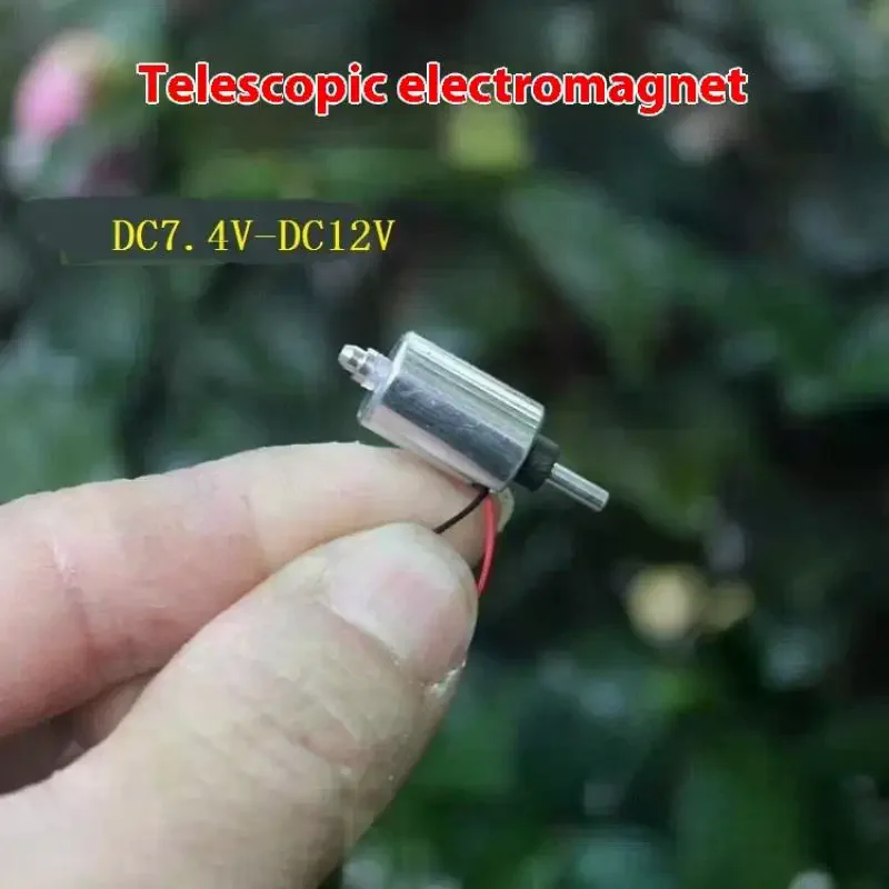 1 Piece DIY Fingerprint Lock DC 7.4V 9V 12V Mini Round 10MM Cylinder Suction Push-Pull Type Linear Solenoid Electromagnet