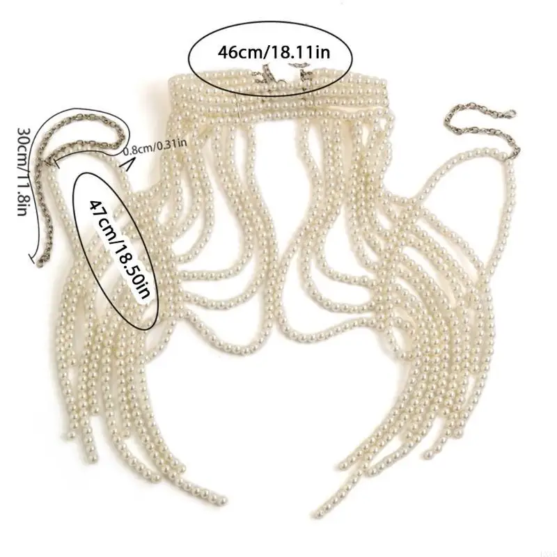 

Длинное ожерелье с воротником из бисера, модный аксессуар, плечевая цепочка, украшения для тела