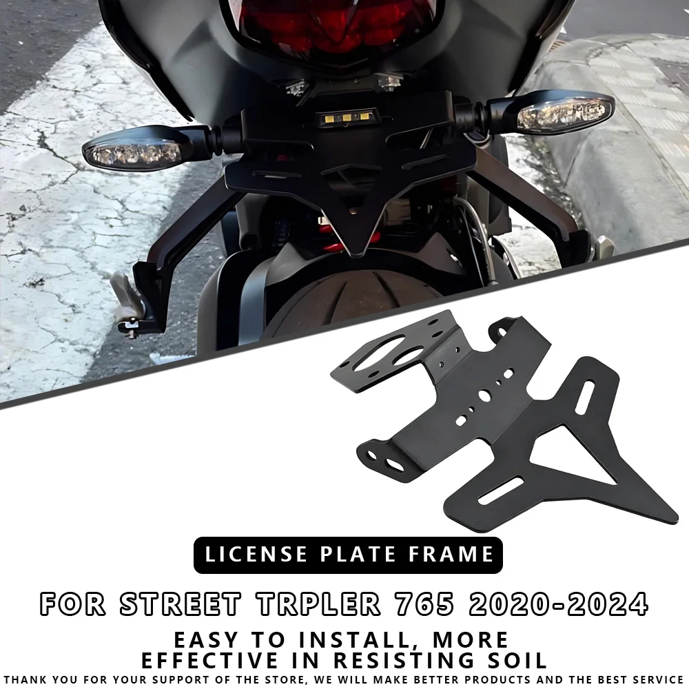 

MTKRACING For TRIUMPA STREET TRPLER 765 2020-2024 Motorcycle License Plate Holder Rear Tail Frame Fender Eliminator Bracket