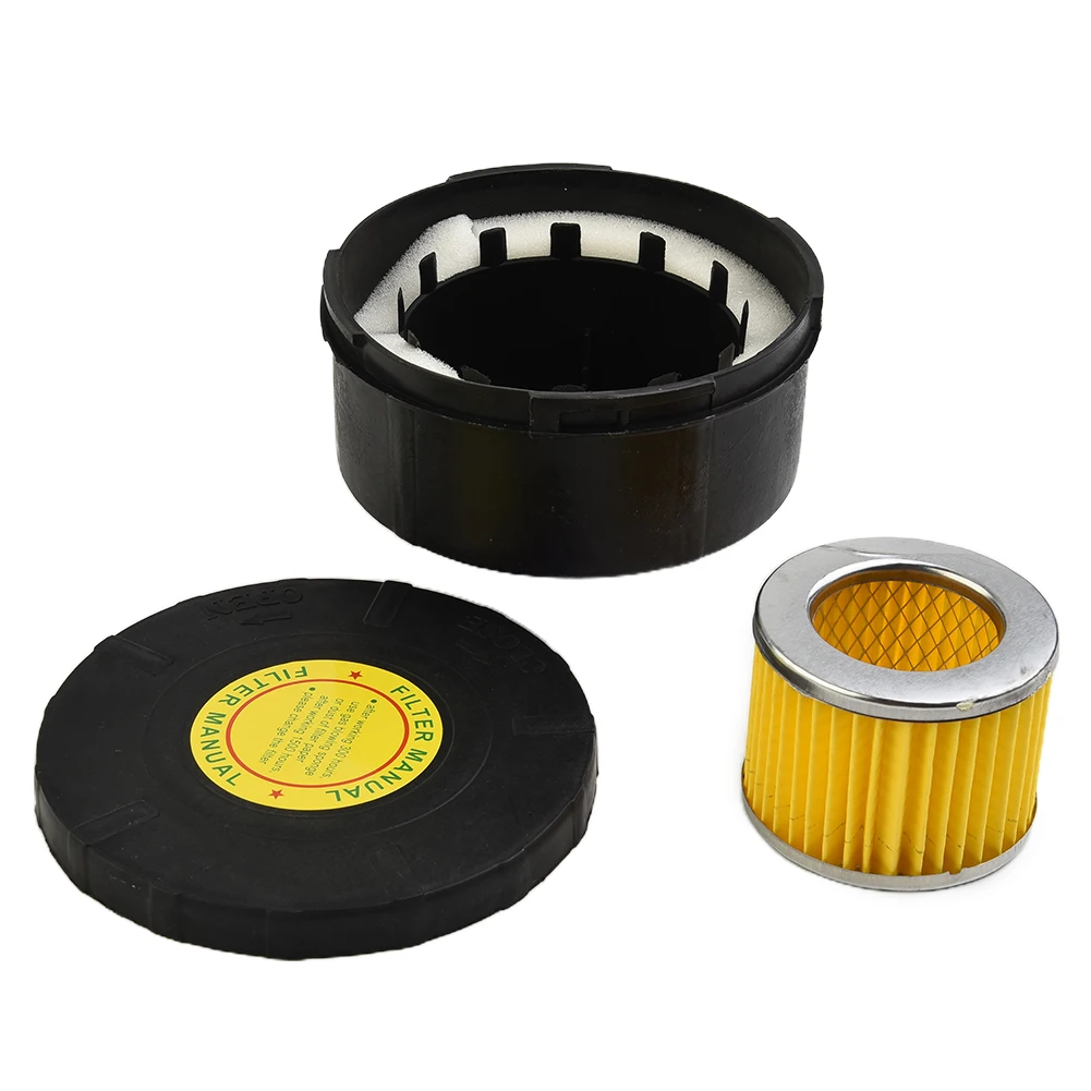 Juego de elementos filtrantes, Kit de silenciador, herramienta de pieza de repuesto, silenciador de admisión de compresor de aire negro para estilo de pistón, 2 uds.