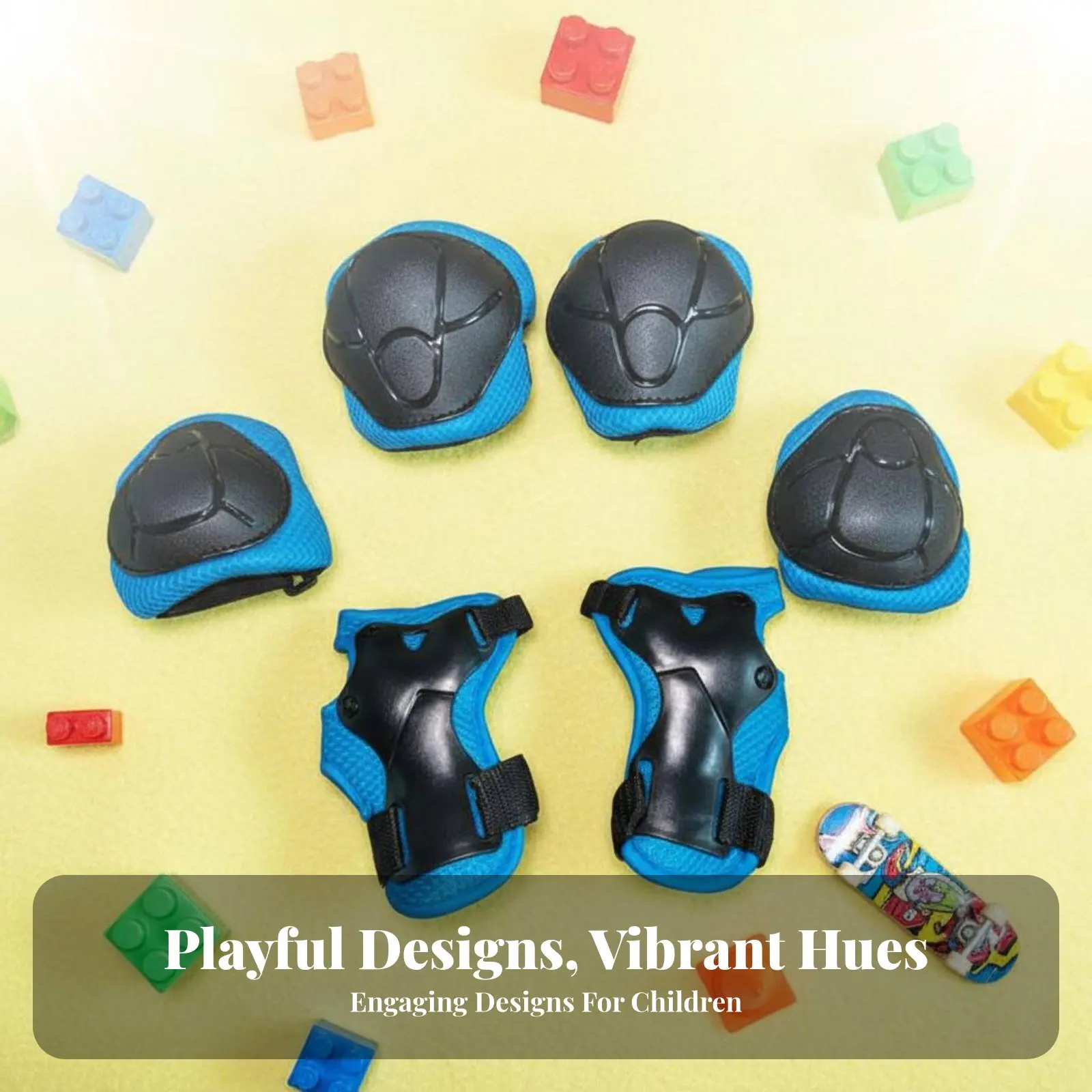 6 Pieces Child S Knee Elbow Wrist Guards Set Anti-Fall Protection 6 Piece Safety Gear Set Childrens Rollerblading Pads view 4
