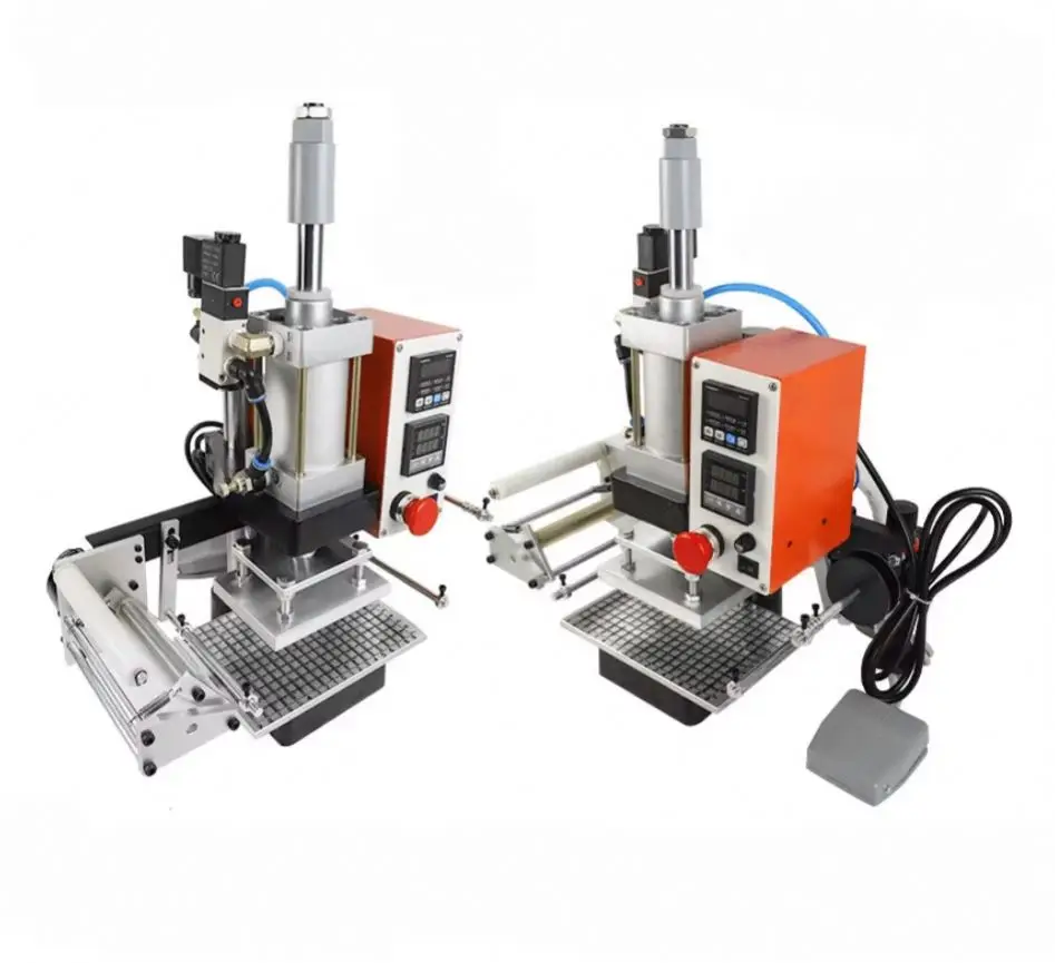 

New High Quality Digital Pneumatic Hot Stamping Embossing Machine Semi-Automatic Leather Marking Pump Gear Heat Press Machine