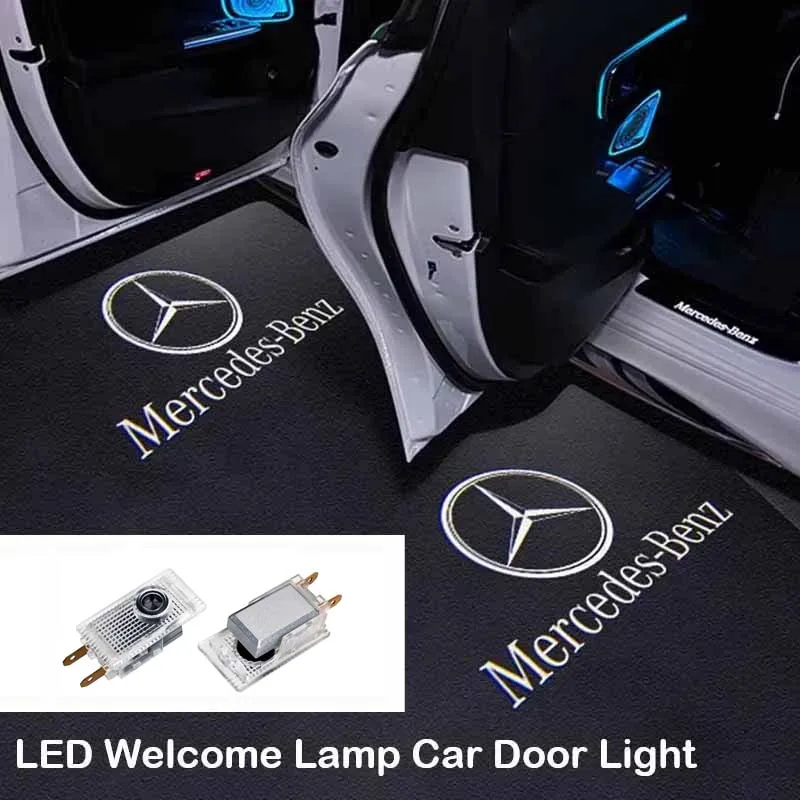 

2Pcs LED Car Door Welcome Lights 3D Projector Ghost Shadow Lamp For Mercedes Benz E W210 1995--2002 W639 Sprinter VIANO VITO AMG