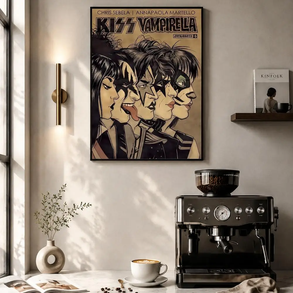 K-KISS Band Singer Retro Poster Perfect Sticker Self Adhesive for Office Home Theater Wall Art Decor Fancy Gift view 5