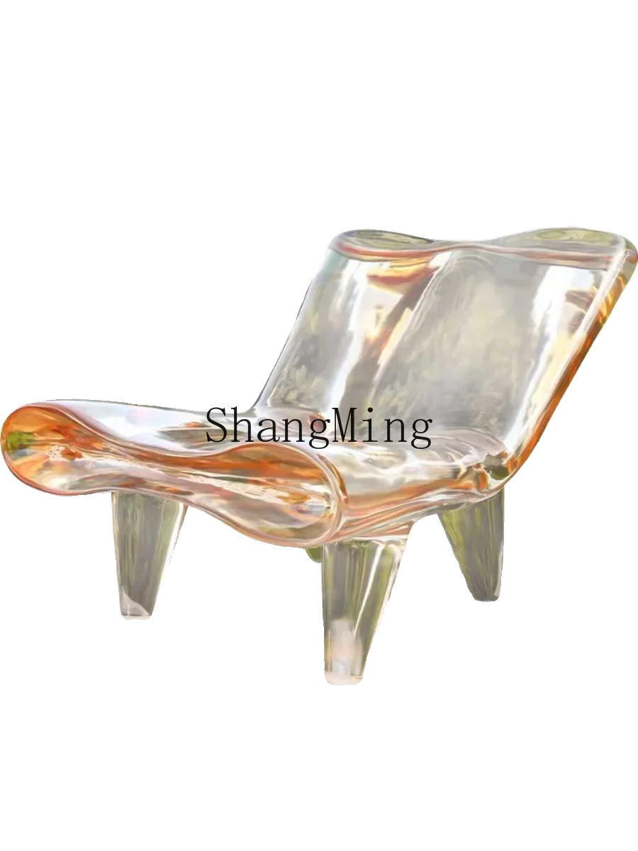 CL Modern Simple Transparent Crystal Resin Casual Creative High-end Villa Reception Negotiation Chair Bedroom Lazy Lounge Chair