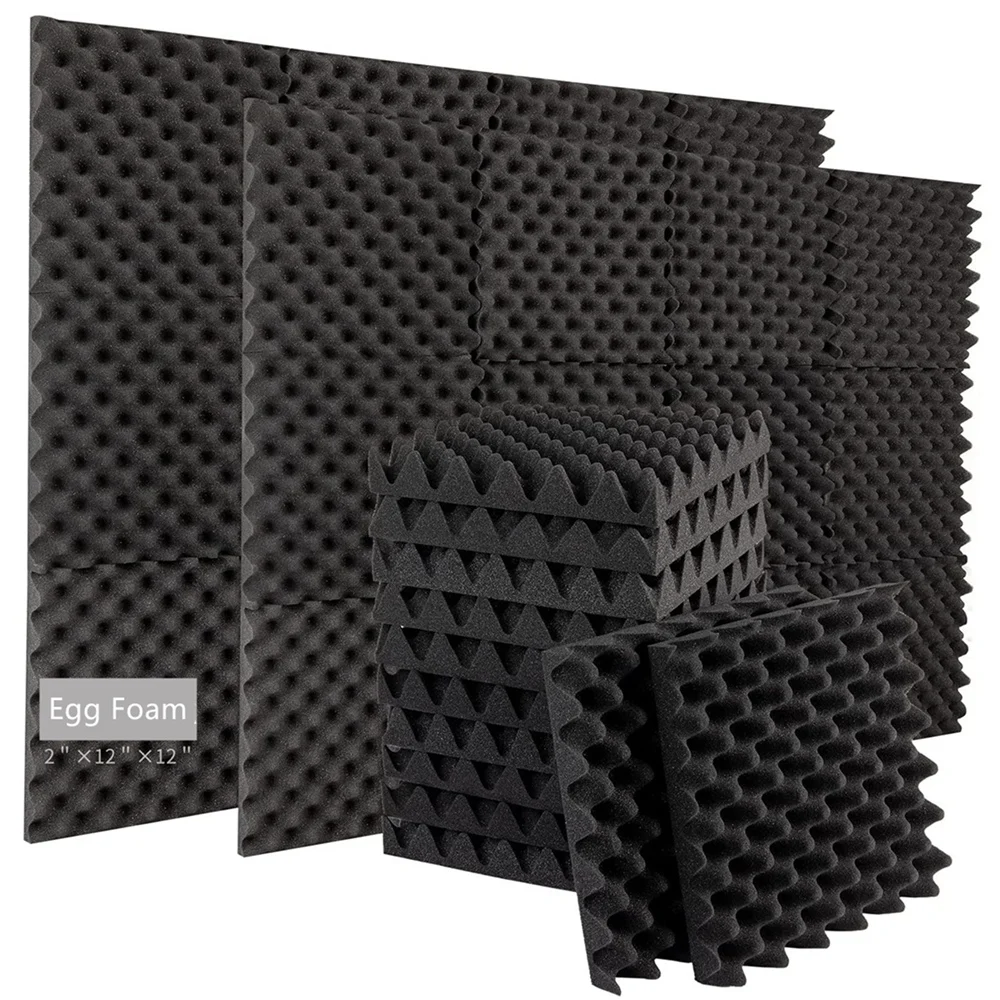 

12/24Pcs 30x30x5cm Studio Acoustic Foam Panels KTV Sound Absorbing Egg Foam Wall Pad Drum Room Sound Treatment Sponge Panels