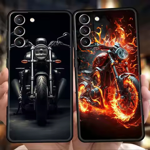 Motorcycle Case for Samsung Galaxy S24 S23 S22 S20 S21 FE Ultra S24 S23 S10 S10E S9 S8 Plus 5G Silicone Phone Cover Capas Fundas