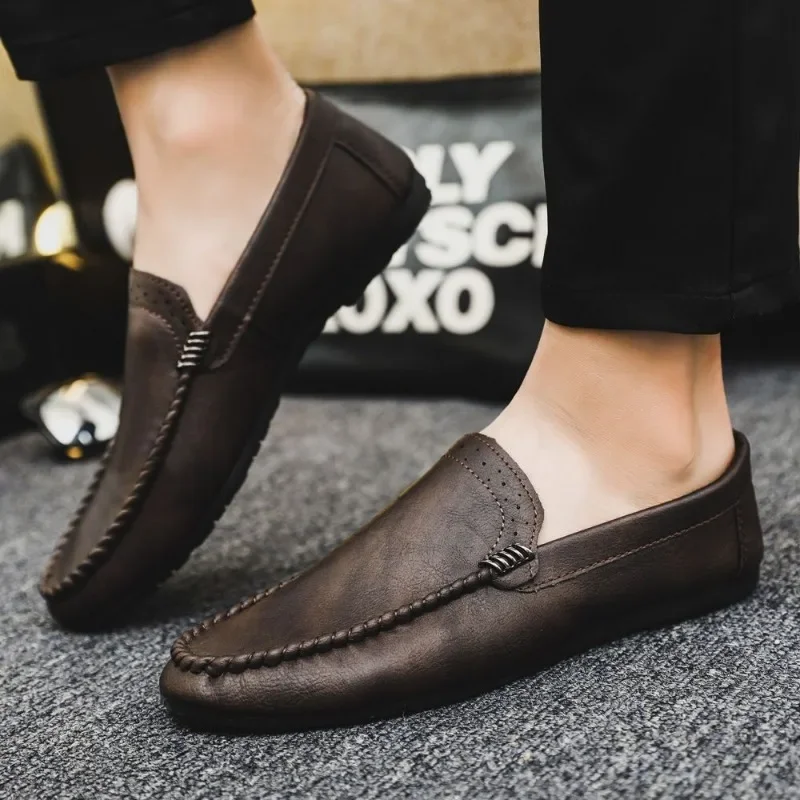 Round Toe Flat Man Casual Shoe Loafers Leather Shoes for Men Social High Quality Fashion Shipping Free In Promotion Legitimate