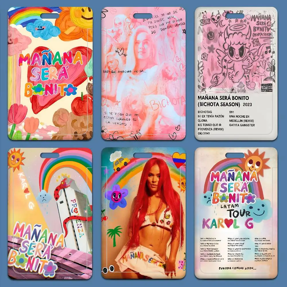 K-Karol G Manana Sera Bonito - Porta Tarjetas de Identificación con Cordón, Estuche para Tarjetas de Crédito para Niños, Correa para el Cuello, Porta Tarjetas de Acceso, Regalo