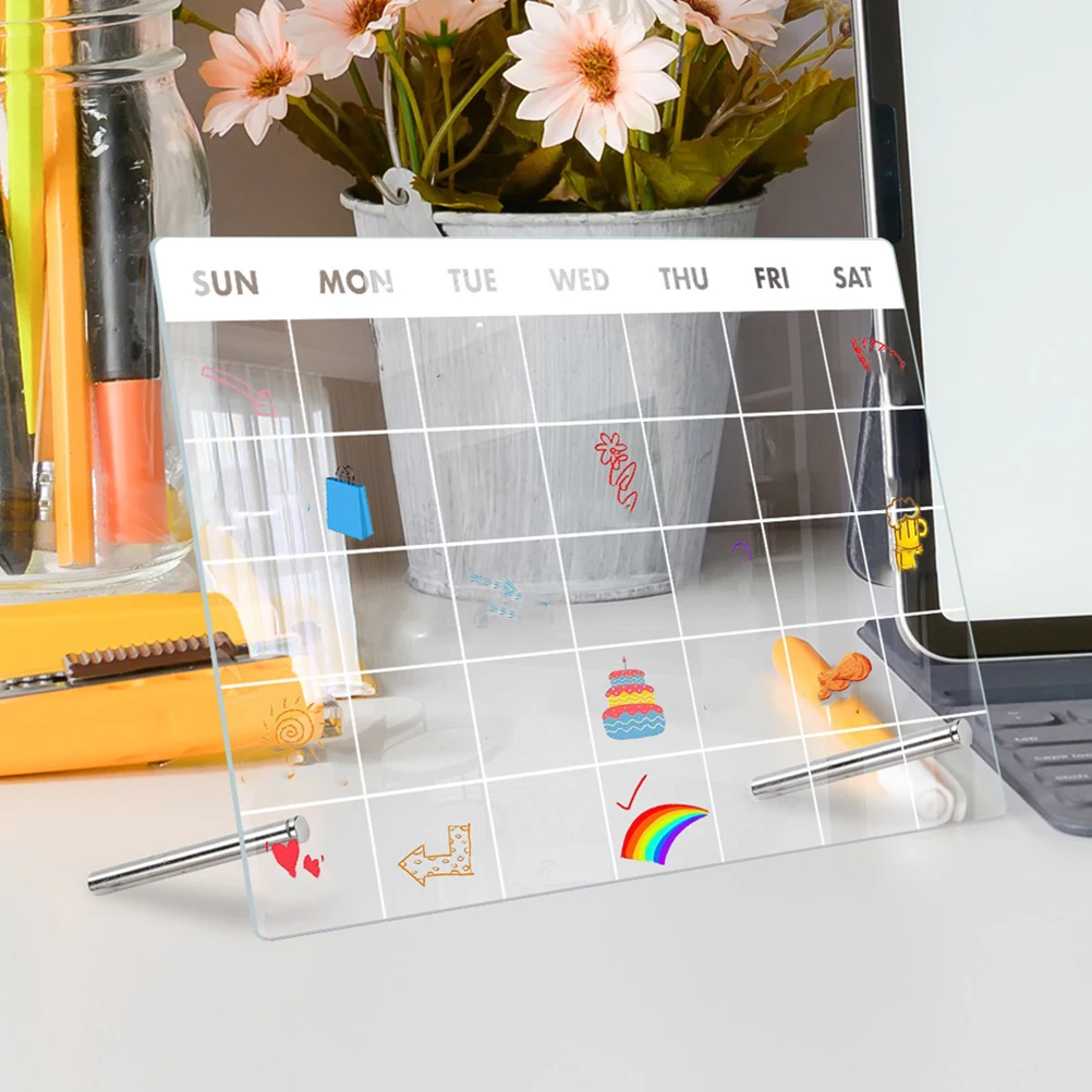 

1 комплект, многофункциональная акриловая доска для заметок, креативный внешний вид, надежный материал, настольная прозрачная доска для письма с сухим стиранием