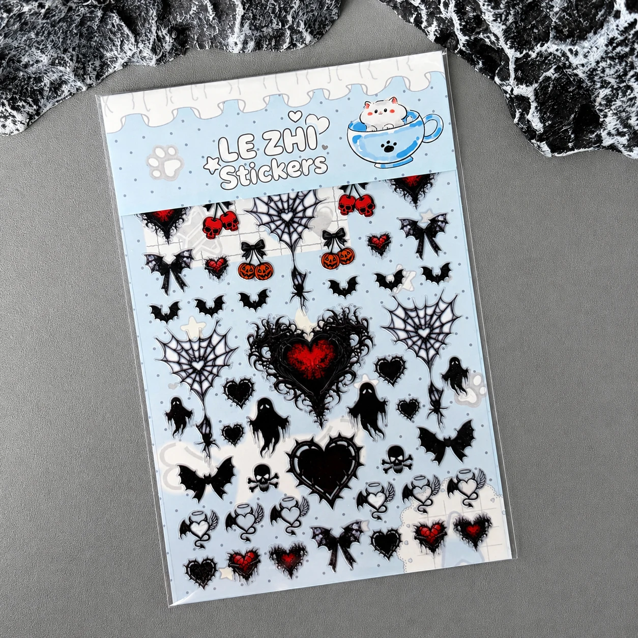 Nail Art Gothic - Stiker PVC Halloween Gothic Y2k, Gambar