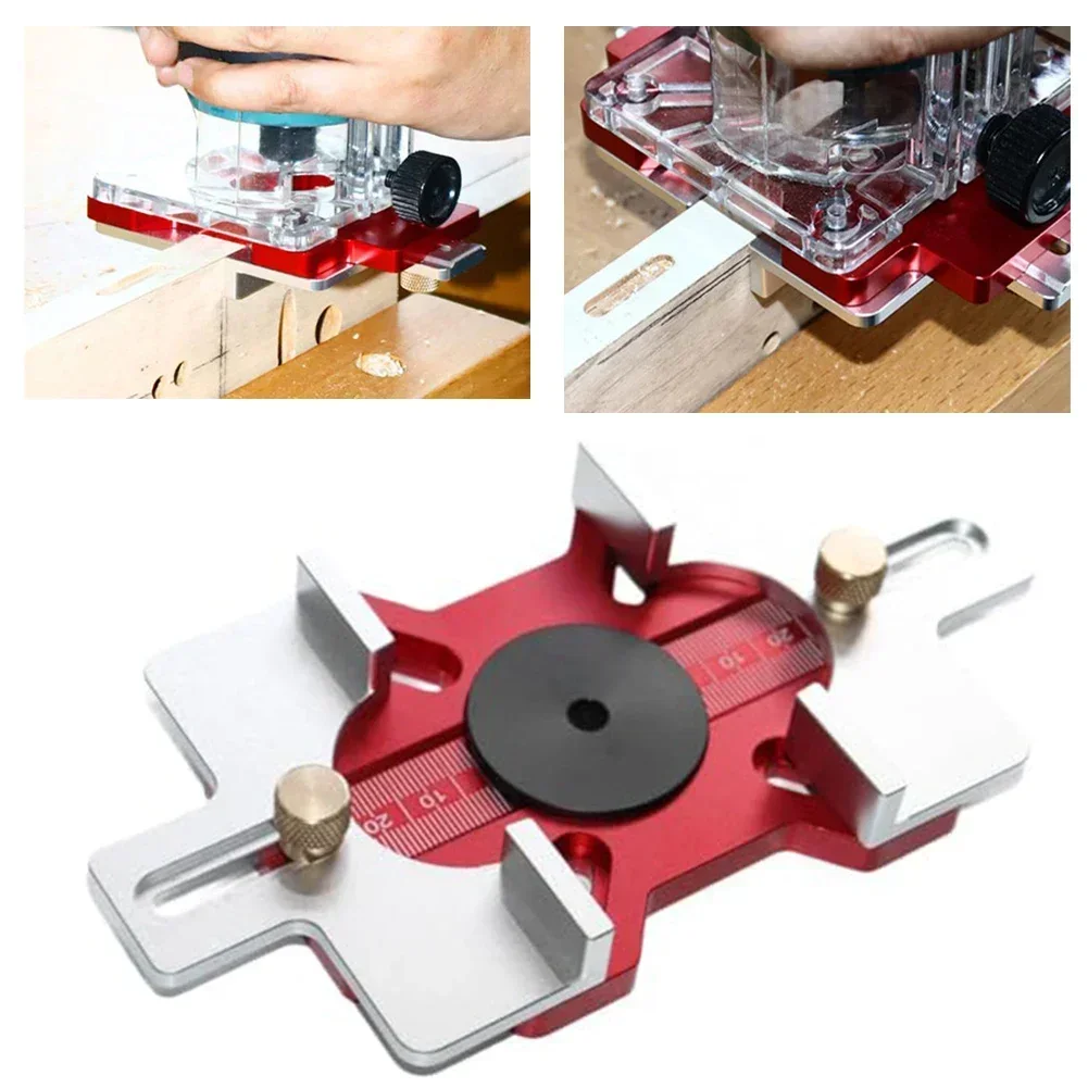 Woodworking 2-in-1 Slotted Positioning Plate Aluminum Alloy Drawer Handle Punching Template Wood Convenient Cut Auxiliary Tools
