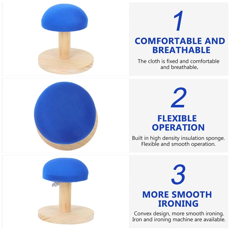 Mini Round Ironing Stool Solid Wood Auxiliary Tool Small Table Sleever Board for Home Clothes Collars Shoulders Gadget