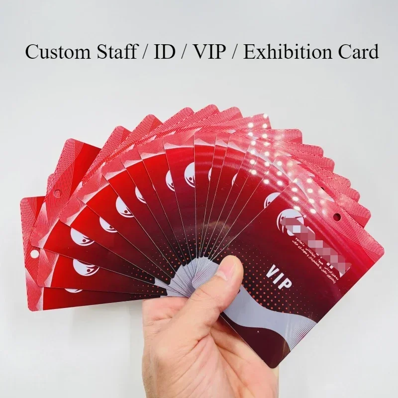 20PCS Personalized Staff ID Badges Card Student Cards  Hard PVC Business Cards Custom Logo Printing 0.76mm Thickness