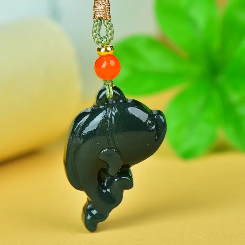 

Natural Exquisite Sapphire Dolphin Pendant, Versatile Small Necklace Jewelry