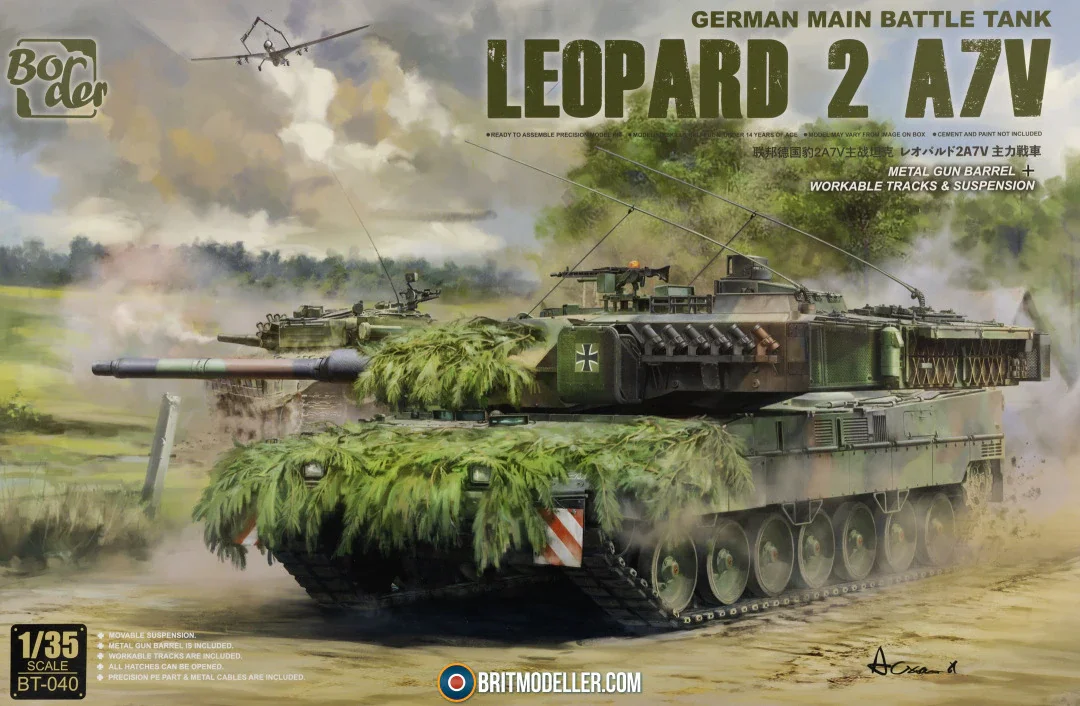 

Border BT-040 Leopard 2 A7V 1/35 Масштаб танка Модель Комплект игрушек «сделай сам»