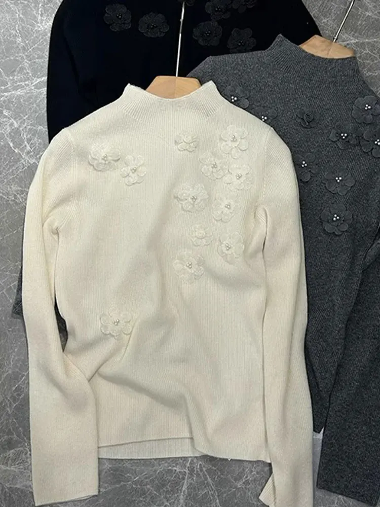 

Ele 3D вязаный длинный свитер све женский базовый слой irt топ для похудения корейский Sle Commute Pure Color Faion