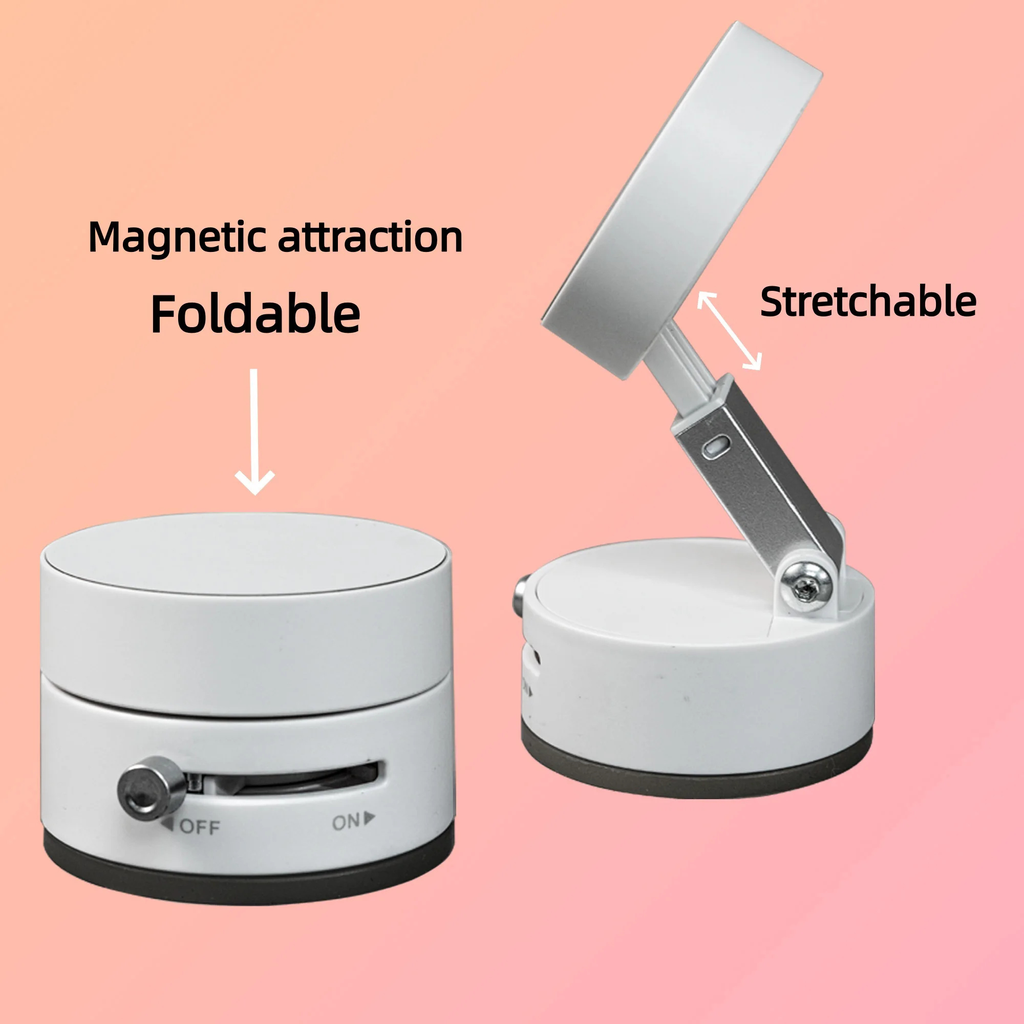 

New Magnetic Attraction Firmly Adsorbed Multi-scenario Use Foldable and Stretchable Bright Moon White Car Phone Holder