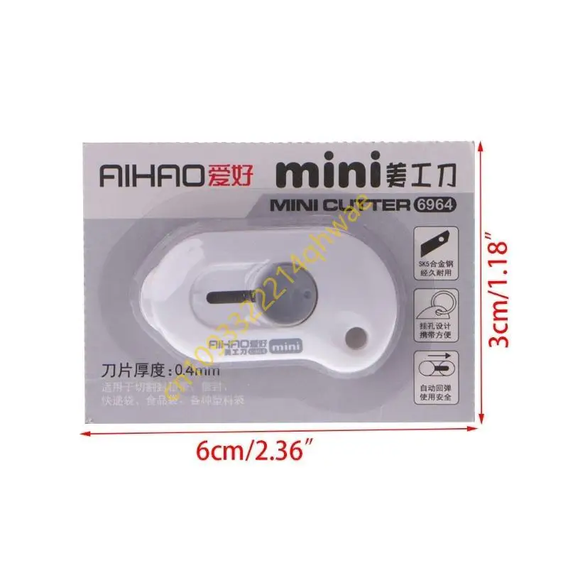 Multifunctional Mini Retractable Utility Knife with for Key Chain Hole for Boy G