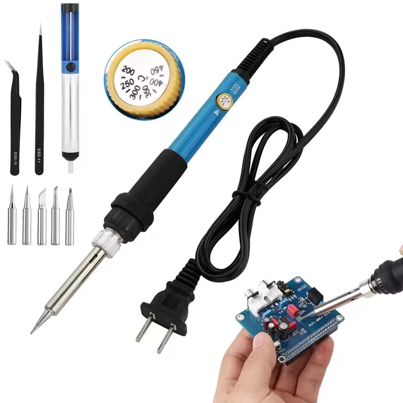 

Soldering Iron 60W Adjustable Temperature Electric Solder Iron Rework Station Mini Handle Heat Pencil Welding Repair Tools