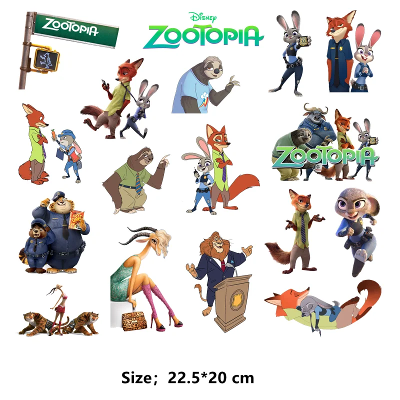 Filmy dla dzieci Disney zootopia Naszywki na ubrania drukowanie na ubraniach naklejki termiczne dla dzieci