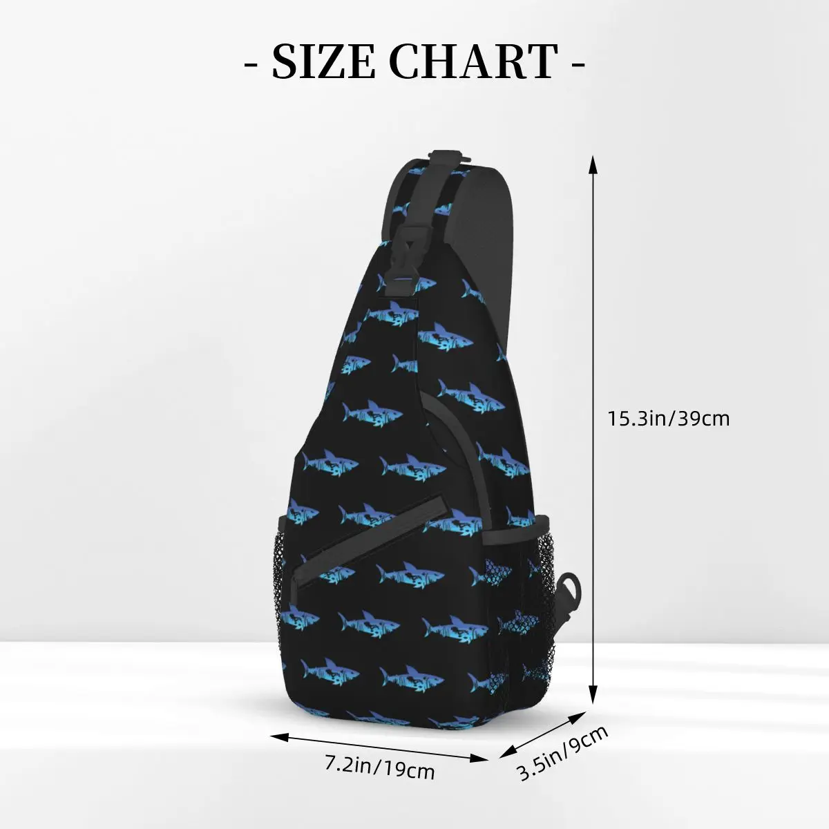 Shark Diver Scuba Crossbody Sling Bag Men Women Chest Bag Sea Equipment Shoulder Backpack Daypack Hiking Outdoor Biking Bookbag