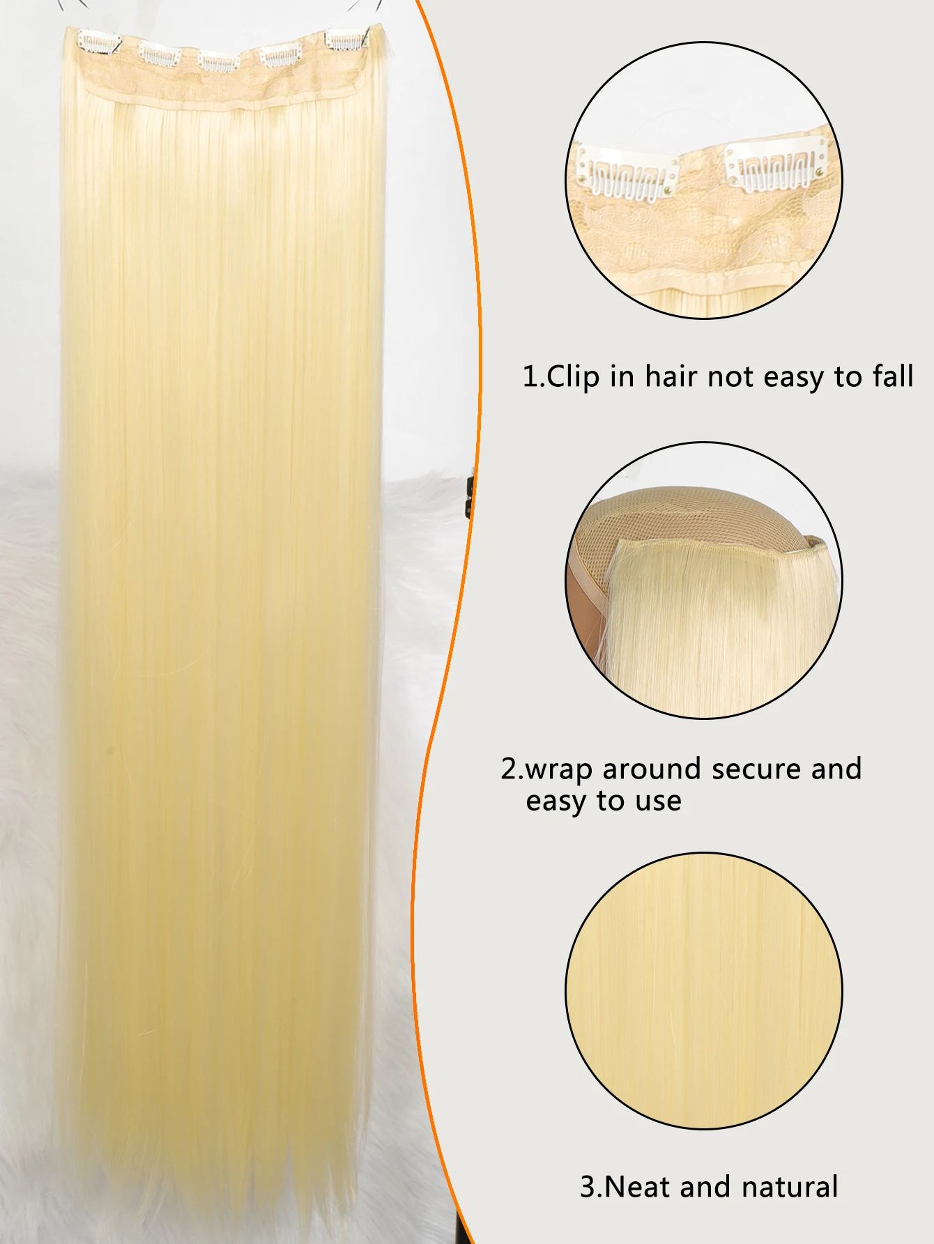 Synthetische 5 Clip In Hair Extensions Lang Recht Kapsel Haarstuk Zwart Bruin Blond 80Cm Natuurlijk Nep Haar Voor Vrouwen