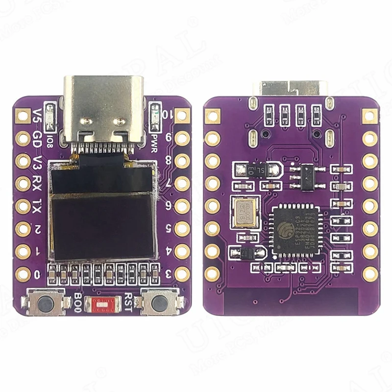 Placa de desenvolvimento OLED com antena cerâmica, ESP32 Mini, WiFi, Bluetooth, tela de 0,42 polegadas, ESP32-C3